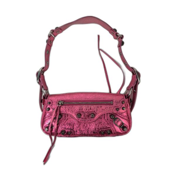 Balenciaga Handbags - Balenciaga Metallic Pink Leather Le Cagole XS Sling Bag